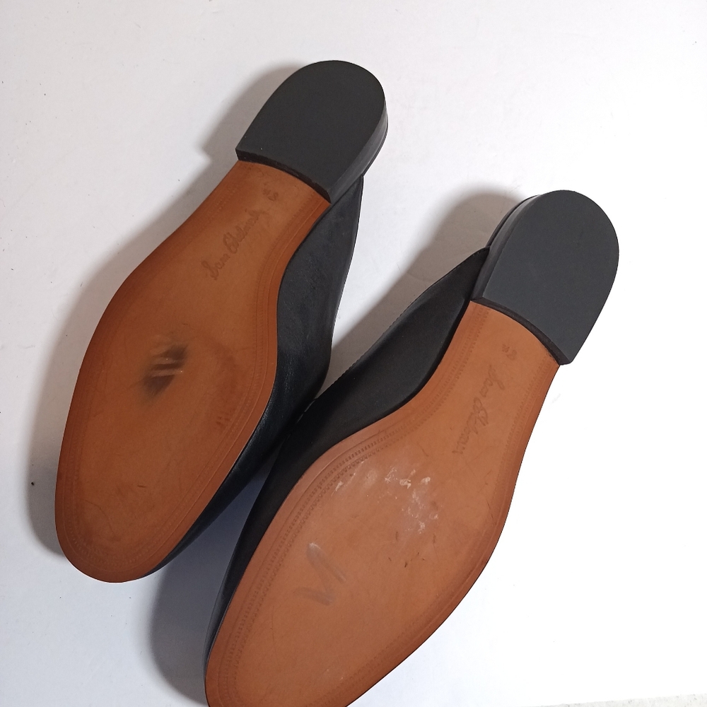 Sam Edelman Black Leather Backless Mules with Gold Horsebit - Picture 6 of 7